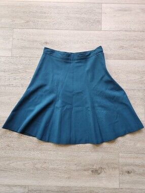 JNY Teal A-Line Wool Skirt Womens 10 Vintage Jones New York